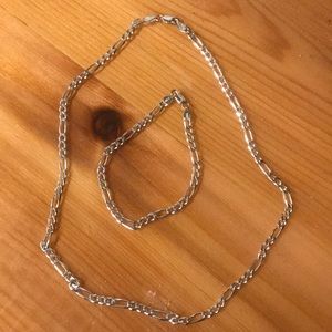 Matching silver chain and bracelet